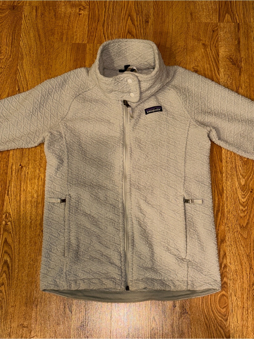 Patagonia Capra Fleece Diamond Quilted Jacket Women’s XS Oyster Cream/Gray